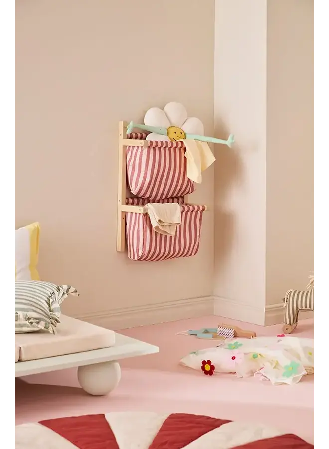 Wandopberger textiel gestreept - Clay Pink - Kid's Concept