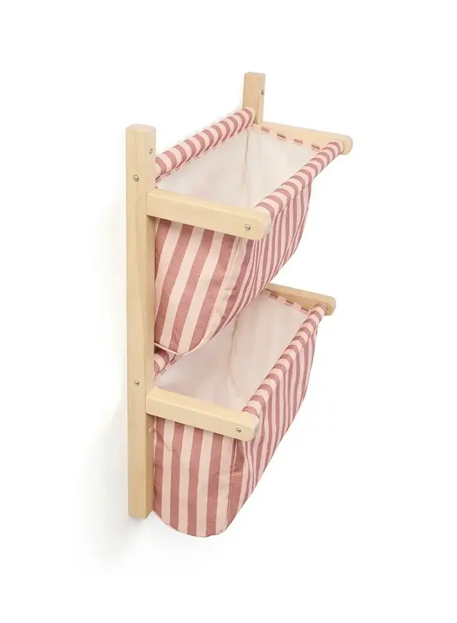 Wandopberger textiel gestreept - Clay Pink - Kid's Concept