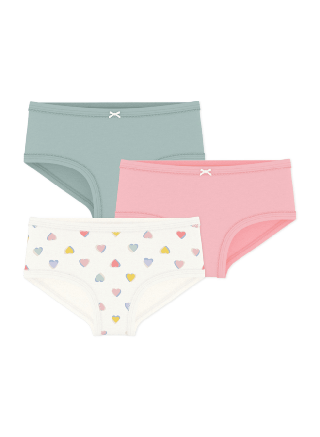 3 Onderbroekjes - Hartjes - Petit Bateau