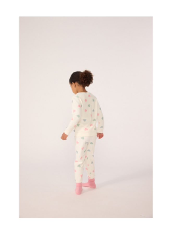 Kinderpyjama Badstof - Gekleurde Hartjes - Petit Bateau