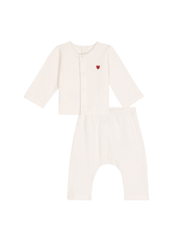 Babyset Geborduurd Hartje - Petit Bateau