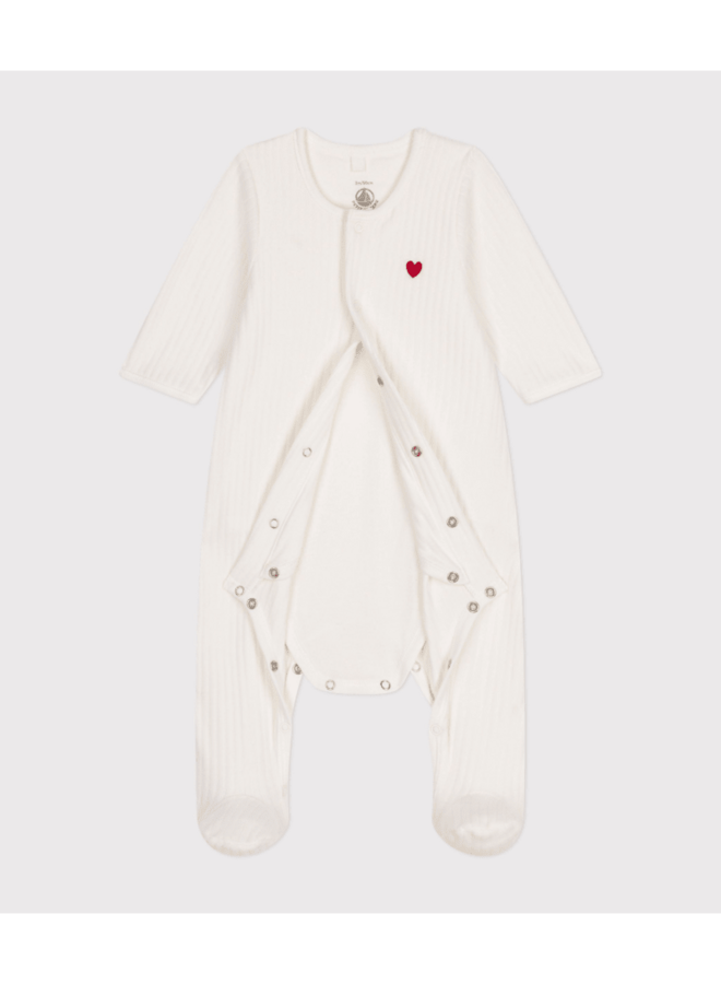 Fluwelen Bodyjama - Hartje - Petit Bateau