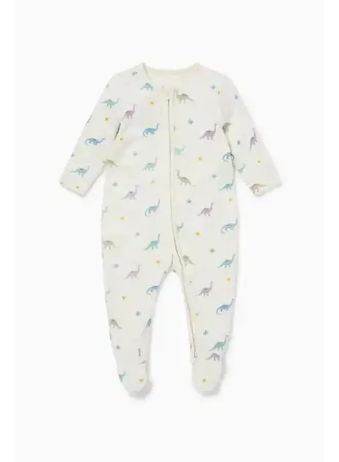 Dino Print Clever Zip Sleepsuit - Mori