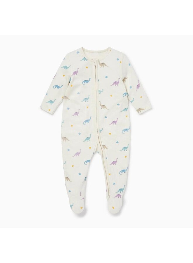 Dino Print Clever Zip Sleepsuit - Mori