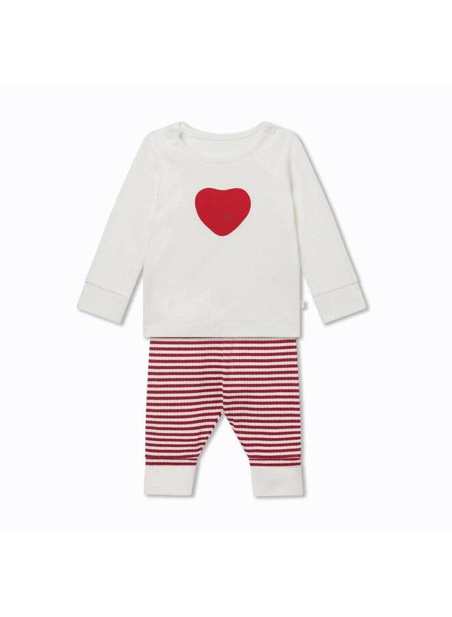 Love Heart & Stripe Pyjamas - Mori