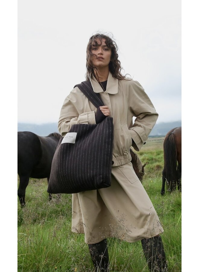 Mom bag - Brown Flannel Chalkstripe - Studio Noos