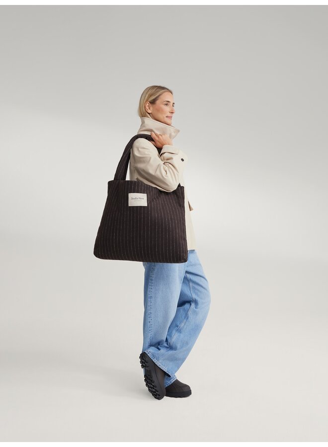 Mom bag - Brown Flannel Chalkstripe - Studio Noos