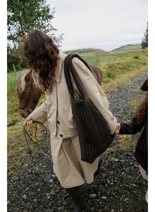 Mom bag - Brown Flannel Chalkstripe - Studio Noos