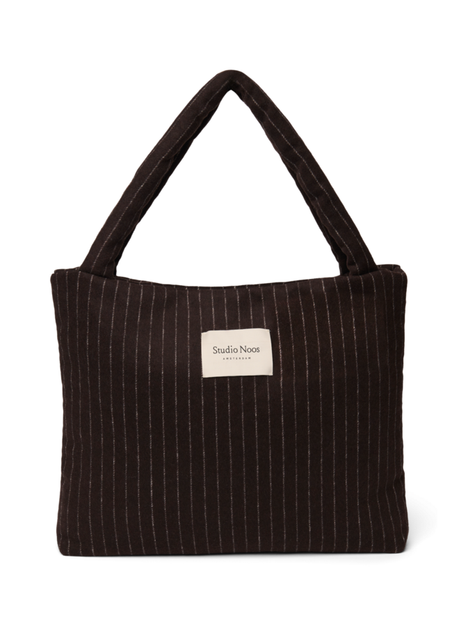 Mom bag - Brown Flannel Chalkstripe - Studio Noos