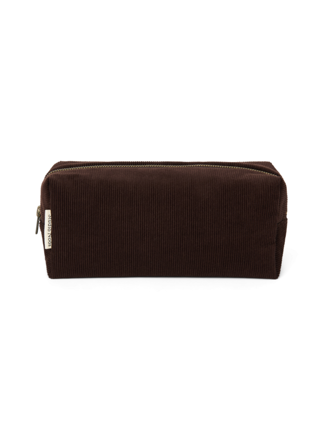 Dark Brown Rib Puffy Pouch - Studio Noos