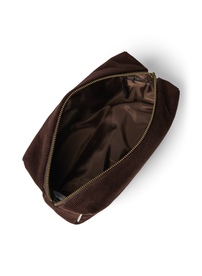 Dark Brown Rib Puffy Pouch - Studio Noos
