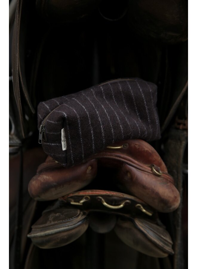 Flannel Chalkstripe Pouche - Brown - Studio Noos