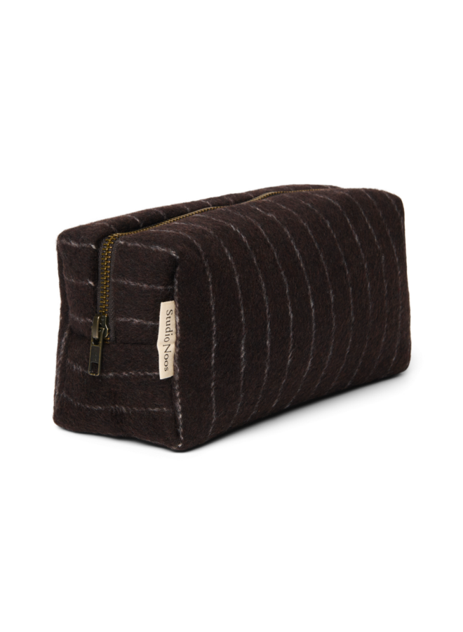 Flannel Chalkstripe Pouche - Brown - Studio Noos