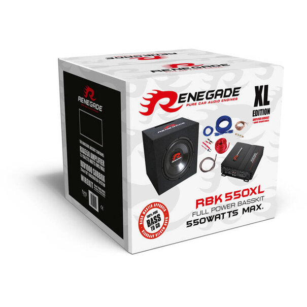 Renegade RBK550XL Renegade 50 Watts Basskit with 2-Channel Amplifier and  10 mm2 Amplifier Installation Kit