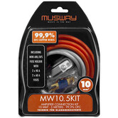 Musway MW10.5KIT 10 MM2 AMPLIFIER CONNECTION KIT, 5 METERS  MADE FROM HIGHLY CONDUCTIVE FULL COPPER (99,9% OFC)