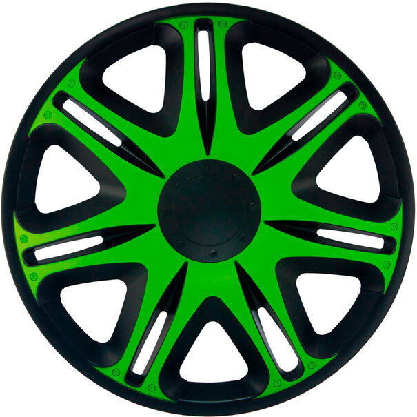 J-Tec 4-Delige J-Tec Wieldoppenset Nascar 13-inch zwart/groen