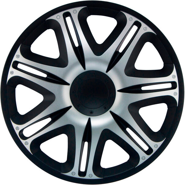 J-Tec 4-Delige J-Tec Wieldoppenset Nascar 13-inch zilver/zwart