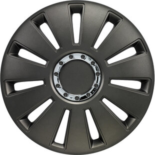 4-Delige Wieldoppenset Silverstone Pro 15-inch gun-metal + chroom ring