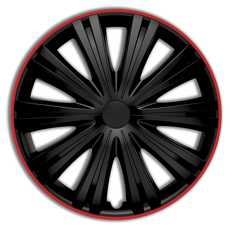 AutoStyle 4-Delige Wieldoppenset Giga R 16-inch zwart/rood