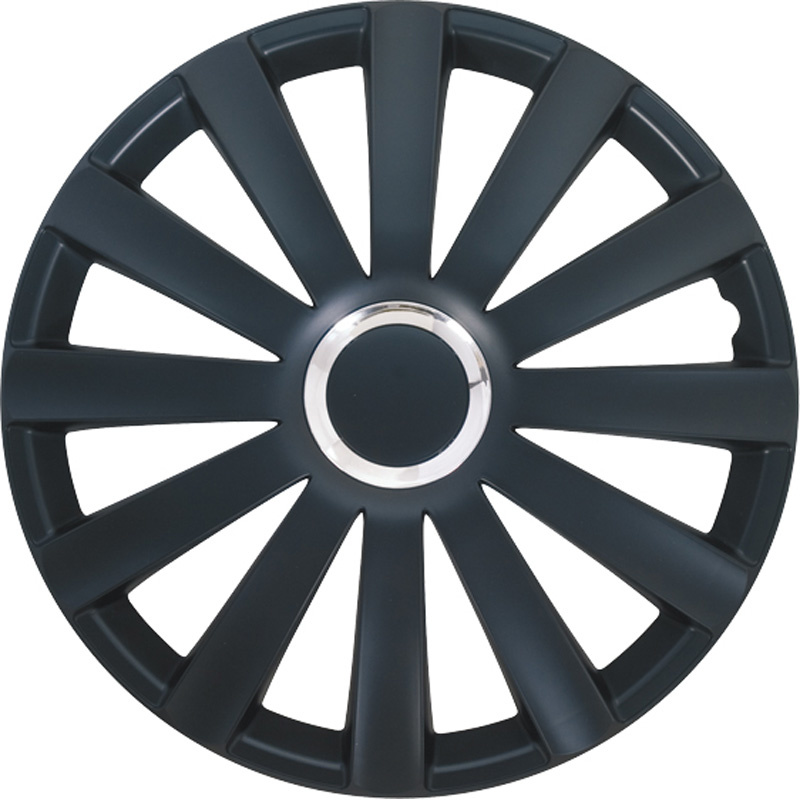 AutoStyle 4-Delige Wieldoppenset Spyder 15-inch zwart + chroom ring