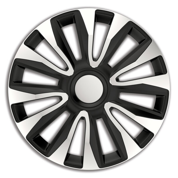 AutoStyle 4-Delige Wieldoppenset Avalone 15-inch zilver/zwart