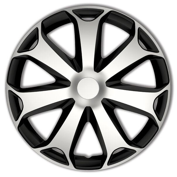 AutoStyle 4-Delige Wieldoppenset Mega 15-inch zilver/zwart