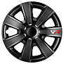 4-Delige Wieldoppenset VR 13-inch zwart/carbon-look/logo