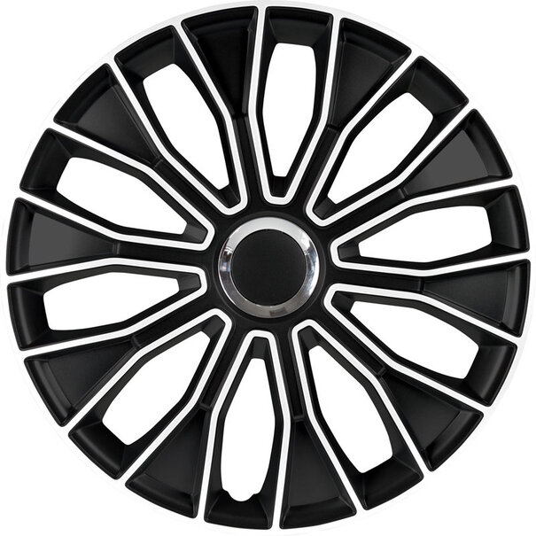 AutoStyle 4-Delige Wieldoppenset Voltec Pro 14-inch zwart/wit