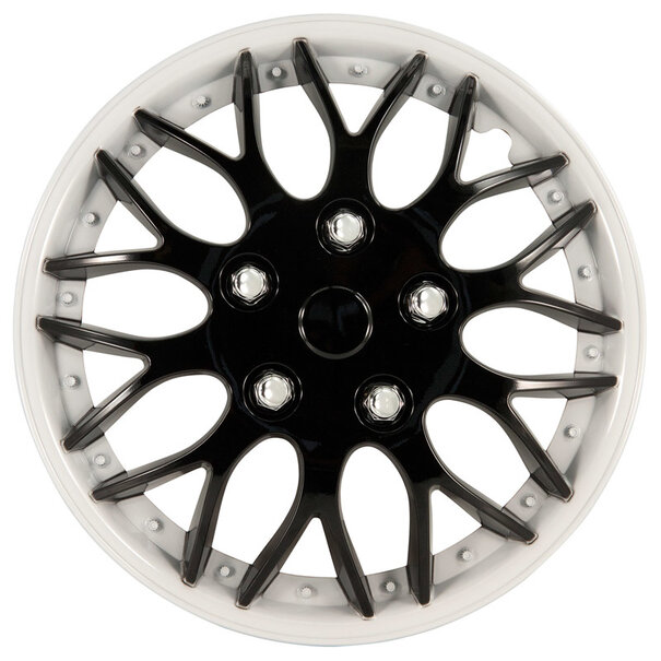 AutoStyle 4-Delige Wieldoppenset Missouri 15-inch zwart/witte rand