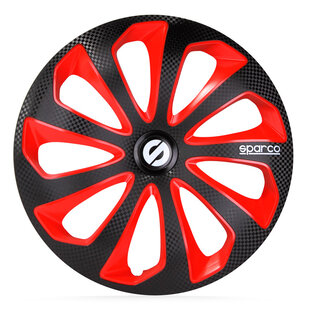 4-Delige Sparco Wieldoppenset Sicilia 13-inch zwart/rood/carbon