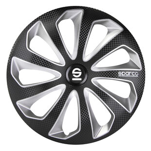 4-Delige Sparco Wieldoppenset Sicilia 13-inch zwart/zilver/carbon