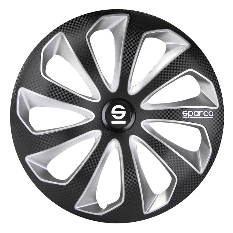 Sparco 4-Delige Sparco Wieldoppenset Sicilia 13-inch zwart/zilver/carbon