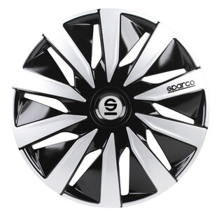 4-Delige Sparco Wieldoppenset Lazio 13-inch zwart/zilver