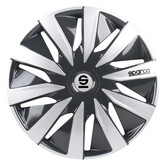 4-Delige Sparco Wieldoppenset Lazio 13-inch grijs/zilver