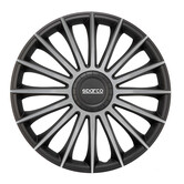 4-Delige Sparco Wieldoppenset Treviso 13-inch zwart/zilver