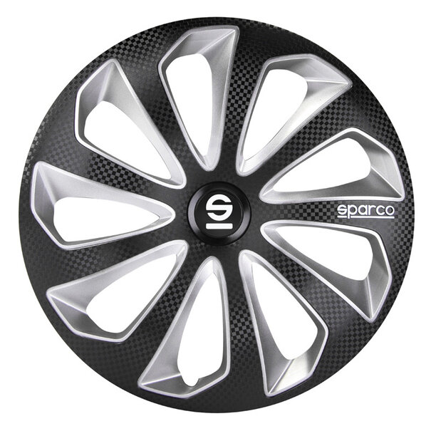 Sparco 4-Delige Sparco Wieldoppenset Sicilia 14-inch zwart/zilver/carbon