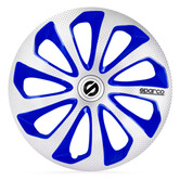 4-Delige Sparco Wieldoppenset Sicilia 14-inch zilver/blauw/carbon