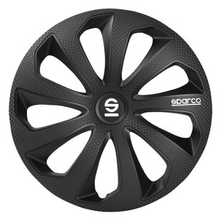 4-Delige Sparco Wieldoppenset Sicilia 15-inch zwart/carbon