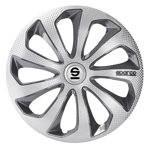 Sparco 4-Delige Sparco Wieldoppenset Sicilia 15-inch zilver/grijs/carbon