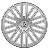 4-Delige Sparco Wieldoppenset Bergamo 15-inch zilver