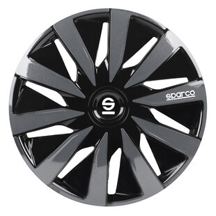 4-Delige Sparco Wieldoppenset Lazio 15-inch zwart/grijs