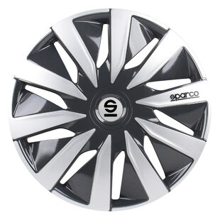 4-Delige Sparco Wieldoppenset Lazio 15-inch grijs/zilver