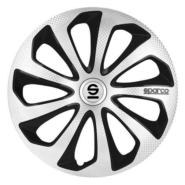 Sparco 4-Delige Sparco Wieldoppenset Sicilia 16-inch zilver/zwart/carbon