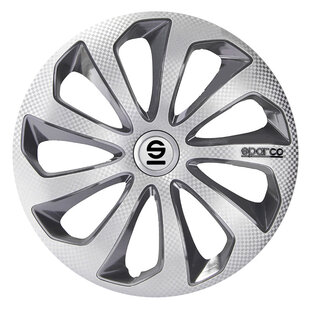 4-Delige Sparco Wieldoppenset Sicilia 16-inch zilver/grijs/carbon