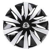 4-Delige Sparco Wieldoppenset Lazio 16-inch zwart/zilver