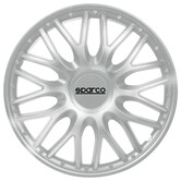 4-Delige Sparco Wieldoppenset Roma 16-inch zilver