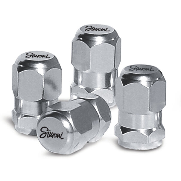 Simoni Racing Simoni Racing Set ventielkapjes Chrome Exagonal - Chroom