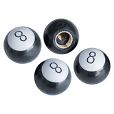 Simoni Racing Set ventielkapjes 8-Ball - Zwart - 4-stuks