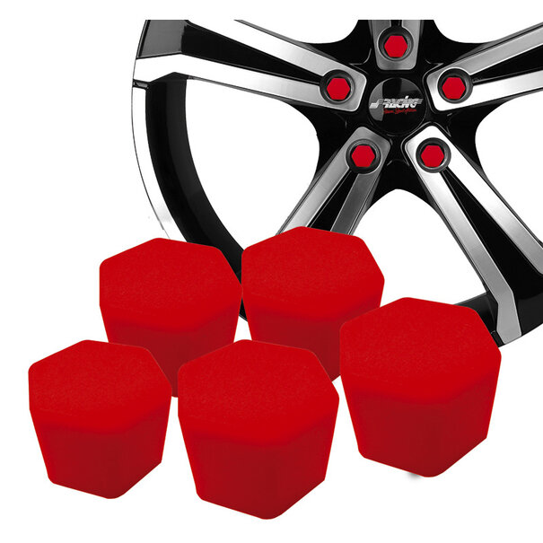 Simoni Racing Simoni Racing Wielmoerkapjes Soft Sil - 17mm - Rood - Set à 20 stuks