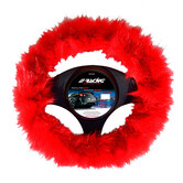 Simoni Racing Stuurwielhoes Fluffy Fur - 37-39cm - Rood